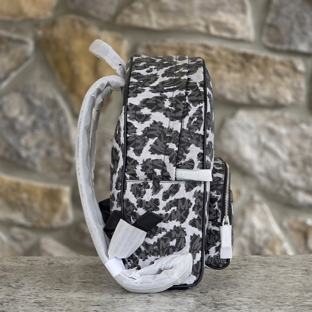 Michael Kors Bex Leopard Logo Medium Backpack - Picture 2 of 9